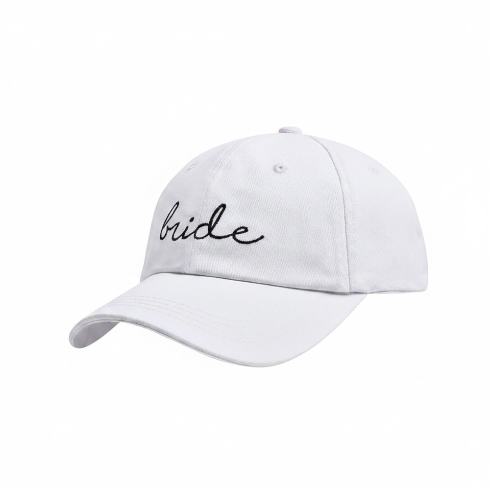 DB Studio Bride Women's White Adjustable Cotton Dad Cap